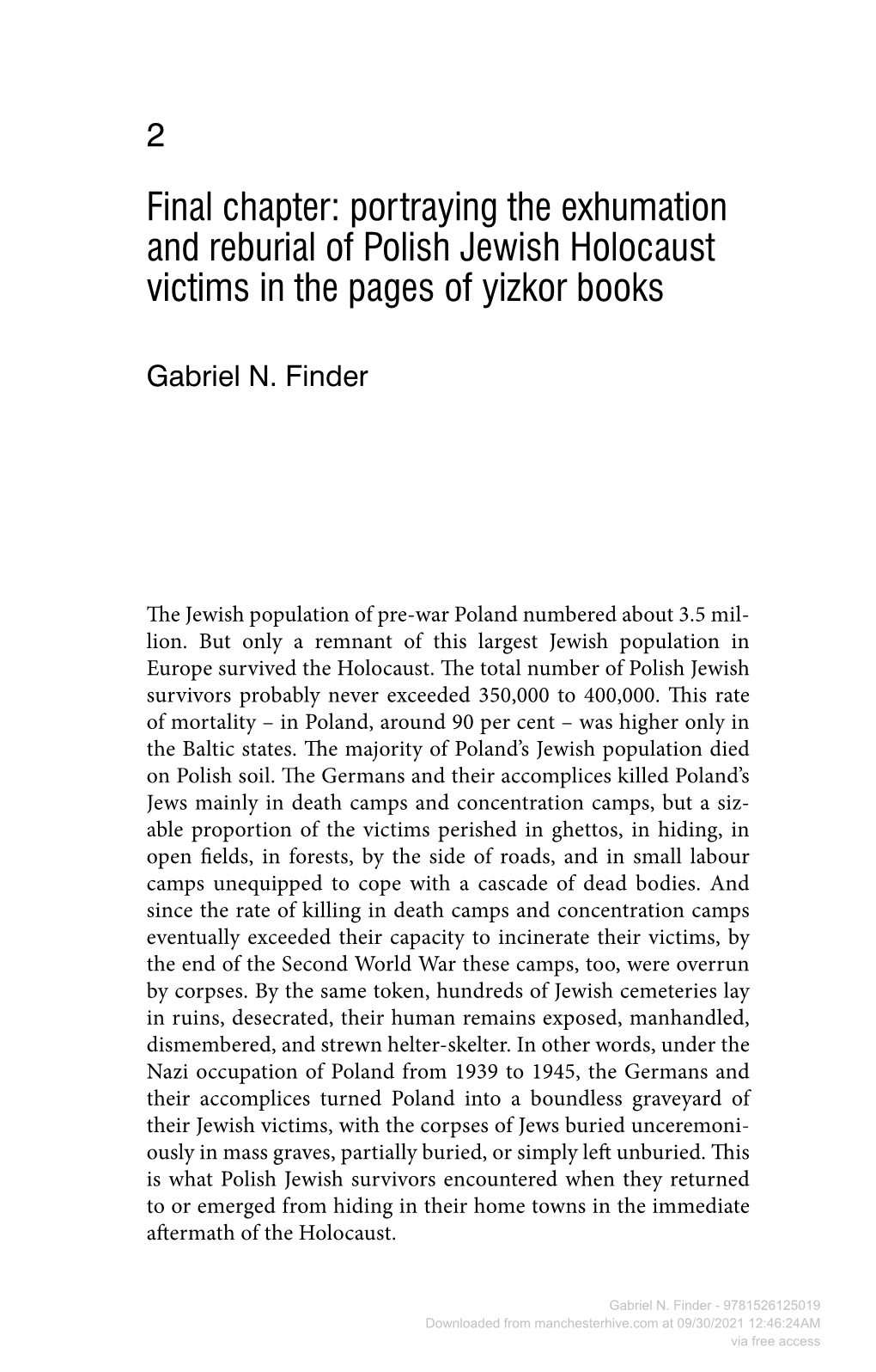 Downloaded from Manchesterhive.Com at 09/30/2021 12:46:24AM Via Free Access Polish Jewish Holocaust Victims in Yizkor Books 35