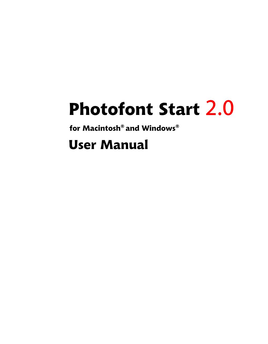 Manual of Photofont Start 2.0 Windows in Array