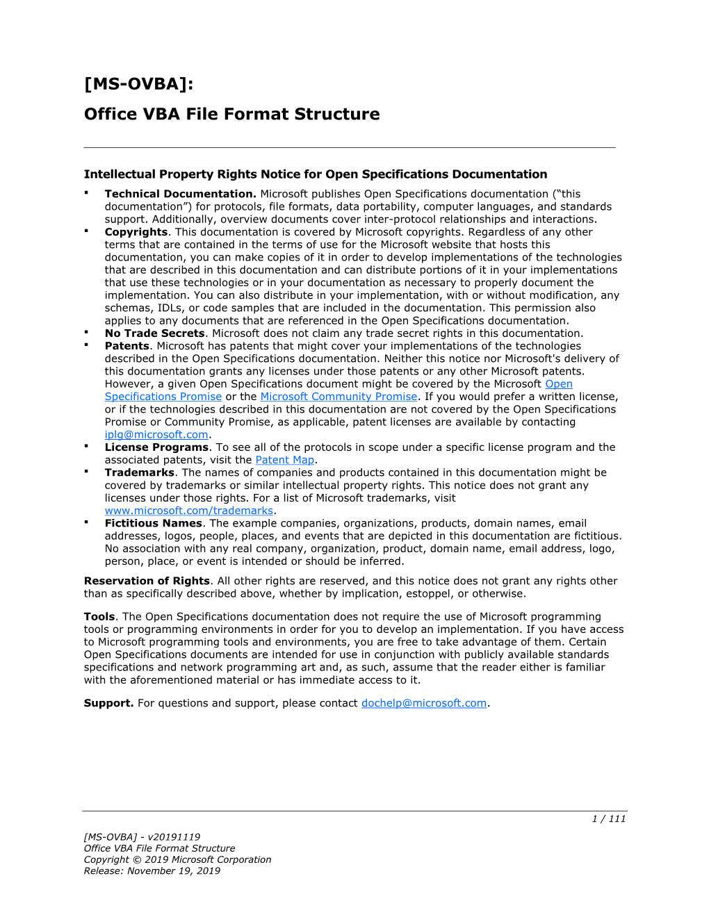[MS-OVBA]: Office VBA File Format Structure