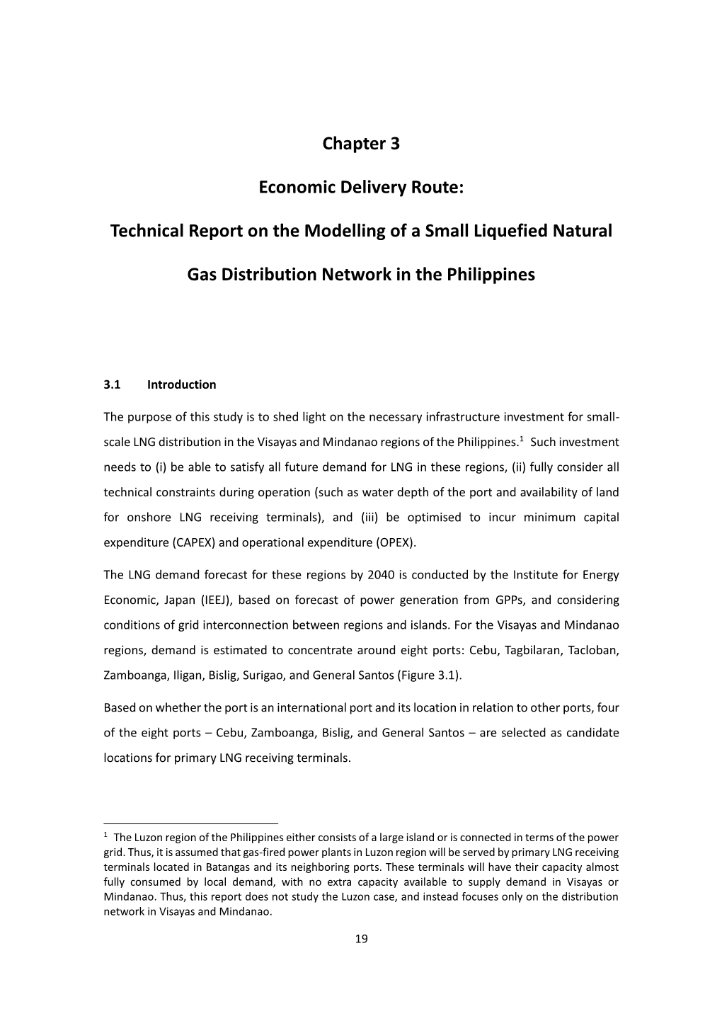 Technical Report on the Modelling of a Small Liquefied Natural Gas