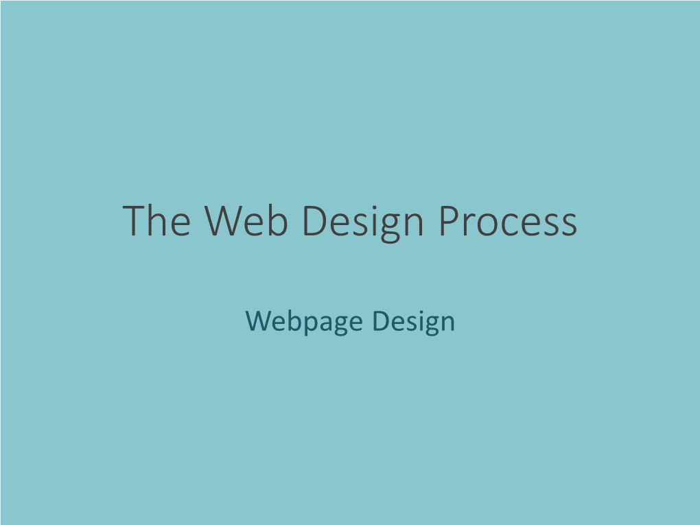 The Web Design Process