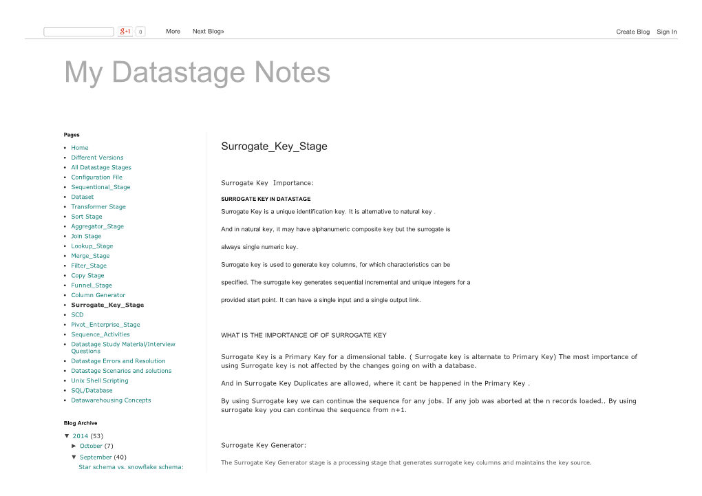 My Datastage Notes