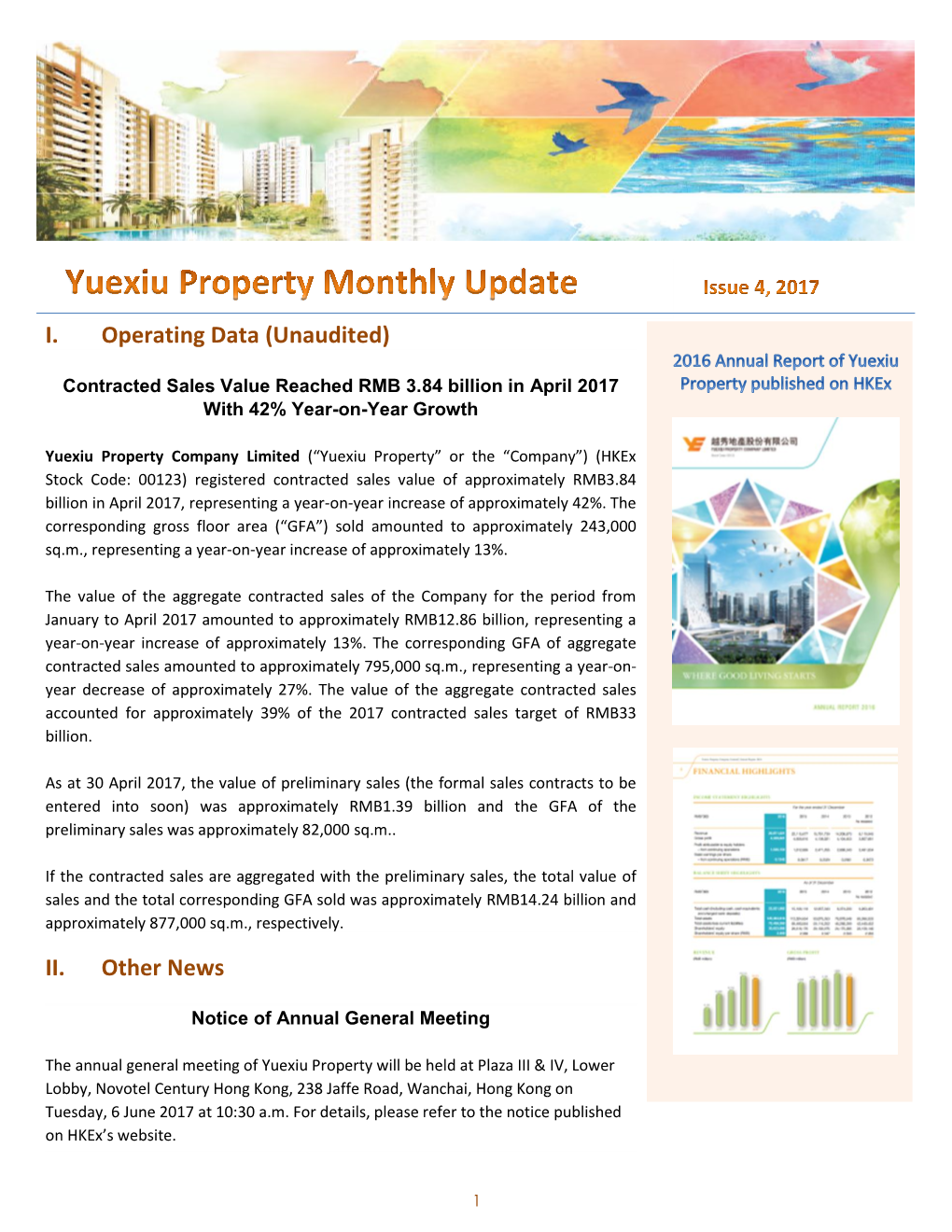 Yuexiu Property Monthly Updates Issue 4, 2017