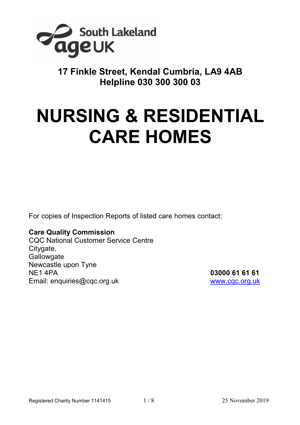 Nursing & Residential Care Homes