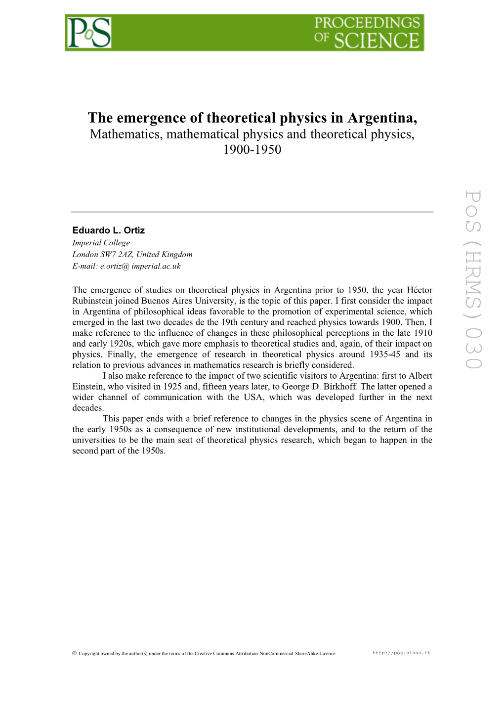 The Emergence of Theoretical Physics in Argentina