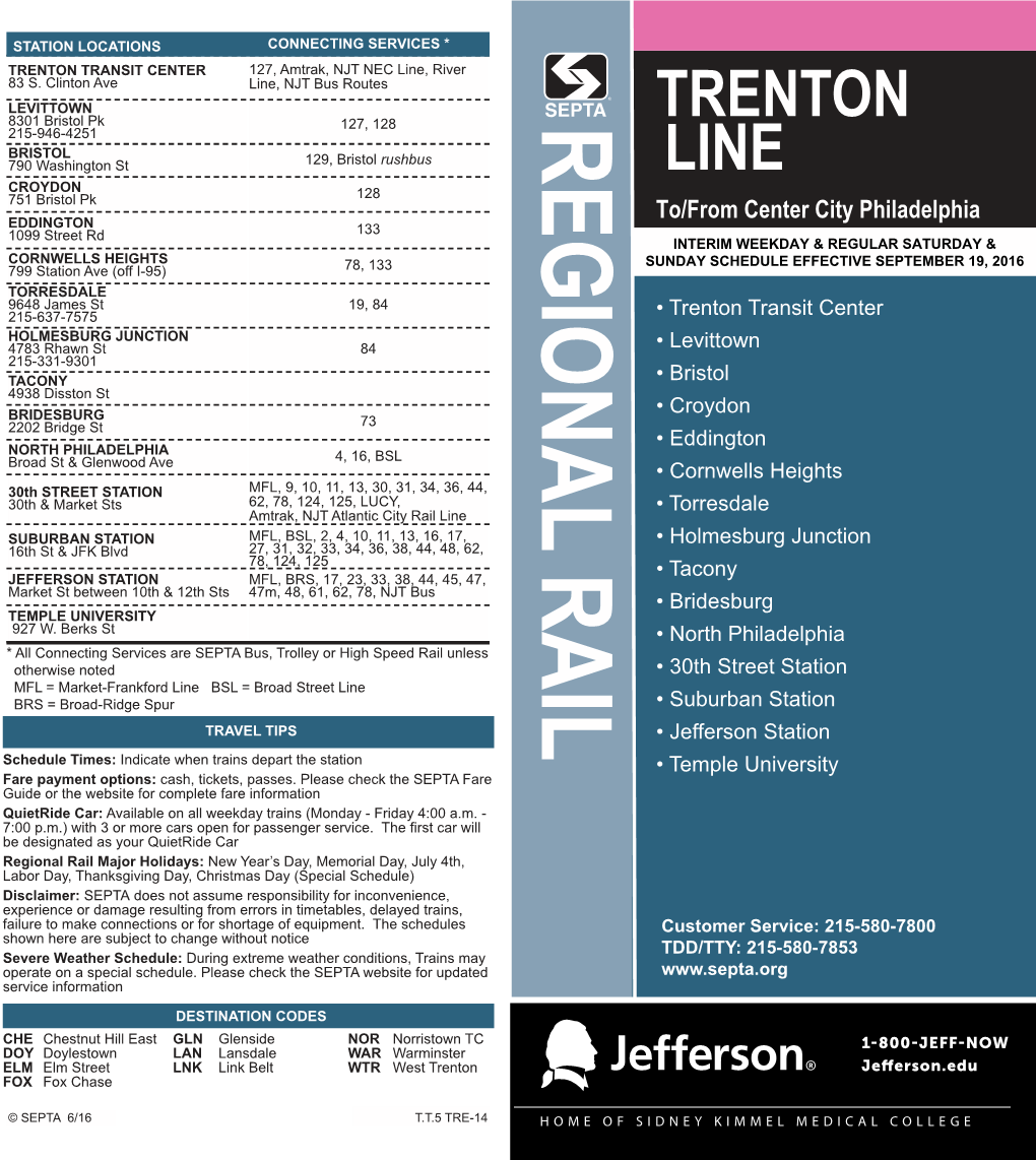 Trenton Line Public Timetable Layout 1 5/17/2016 2:22 PM Page 1