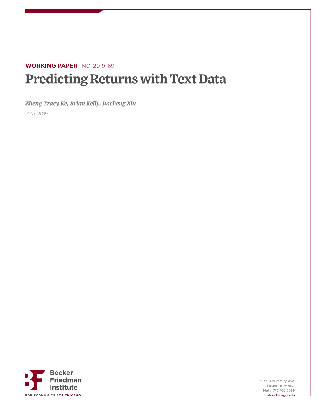 Predicting Returns with Text Data