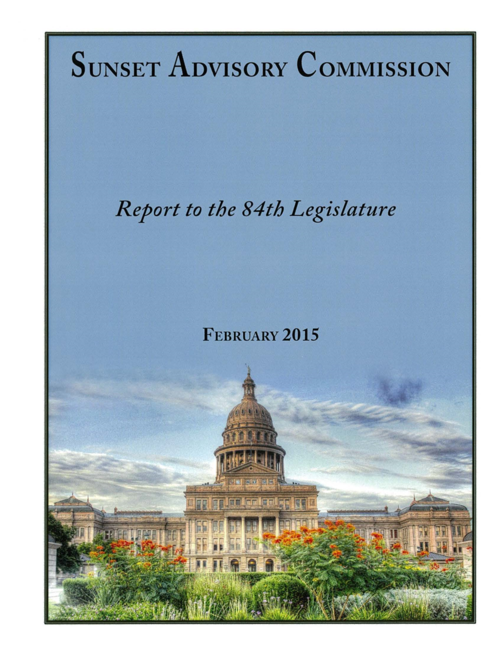 Report to the 84Th Legislature