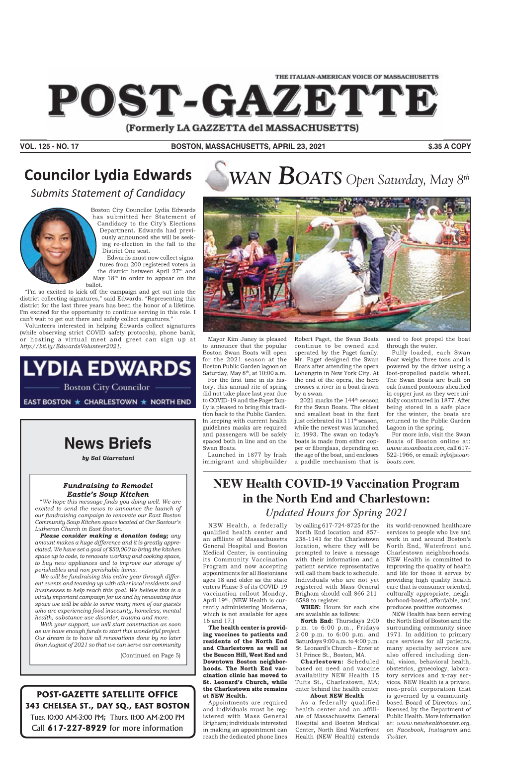Councilor Lydia Edwards WAN BOATS Open Saturday, May 8Th Submits Statement of Candidacy