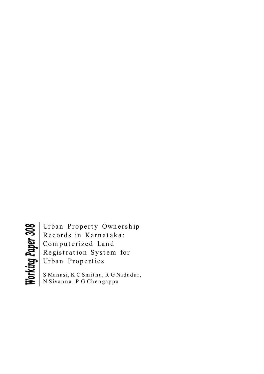 Urban Property Ownership Records in Karnataka: Computerized Land Registration System for Urban Properties