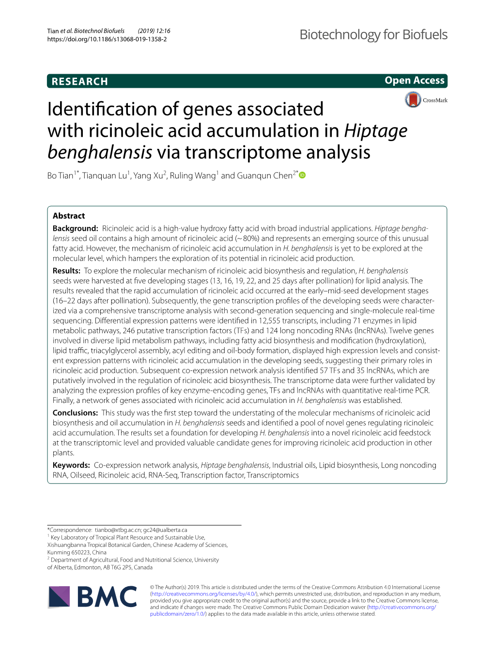 Identification of Genes Associated with Ricinoleic Acid Accumulation In