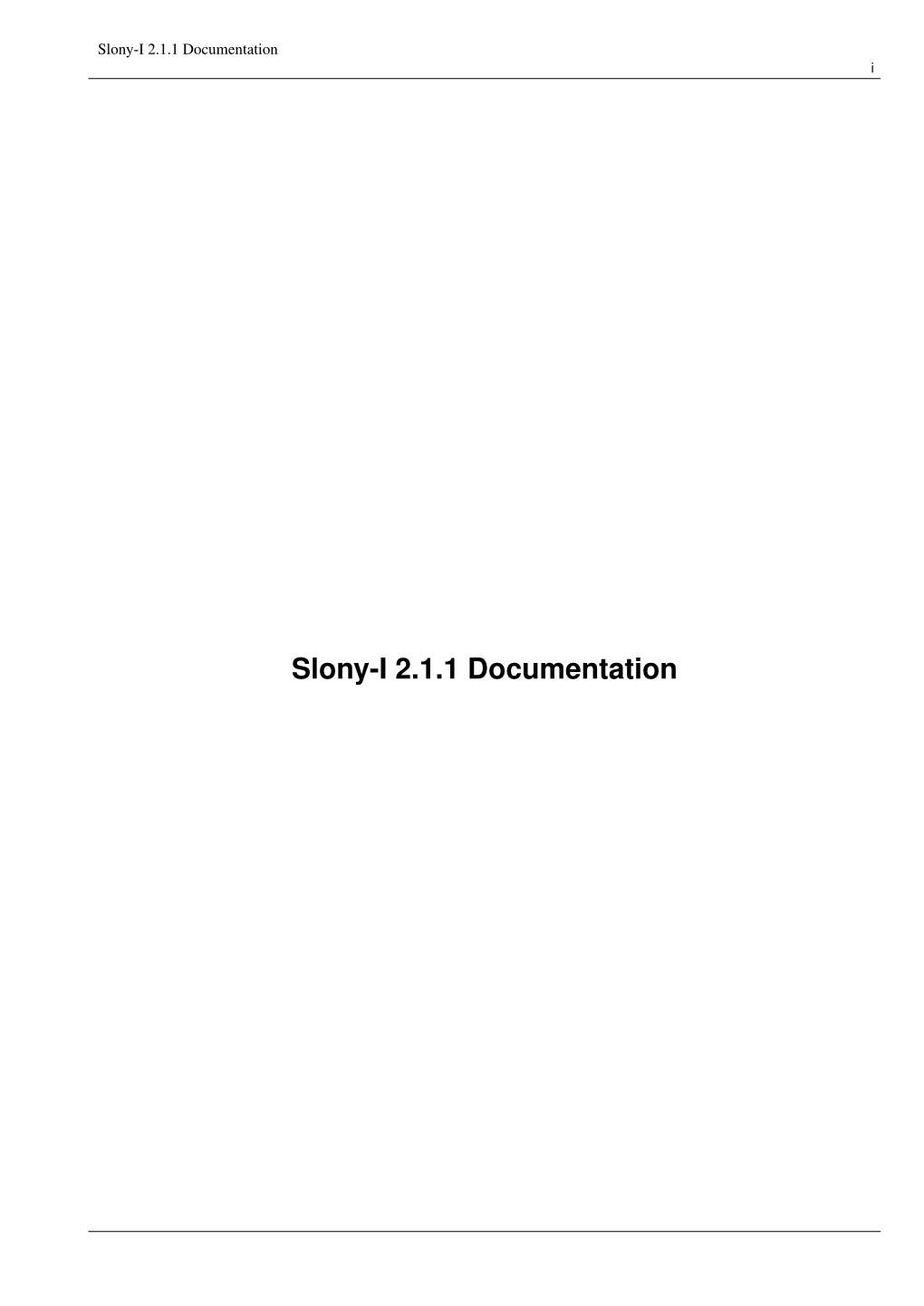 Slony-I 2.1.1 Documentation I