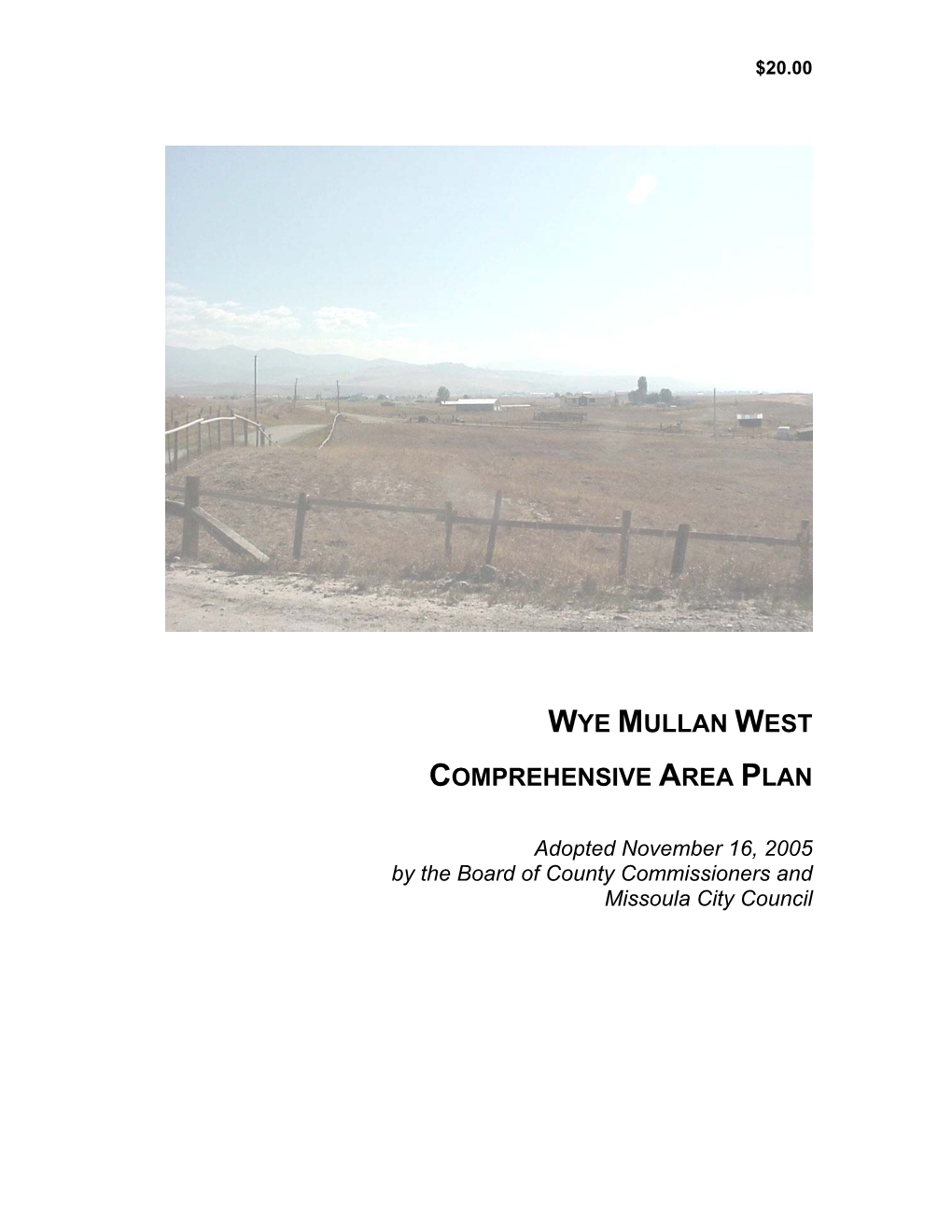 Wye Mullan West Comprehensive Area Plan Preface