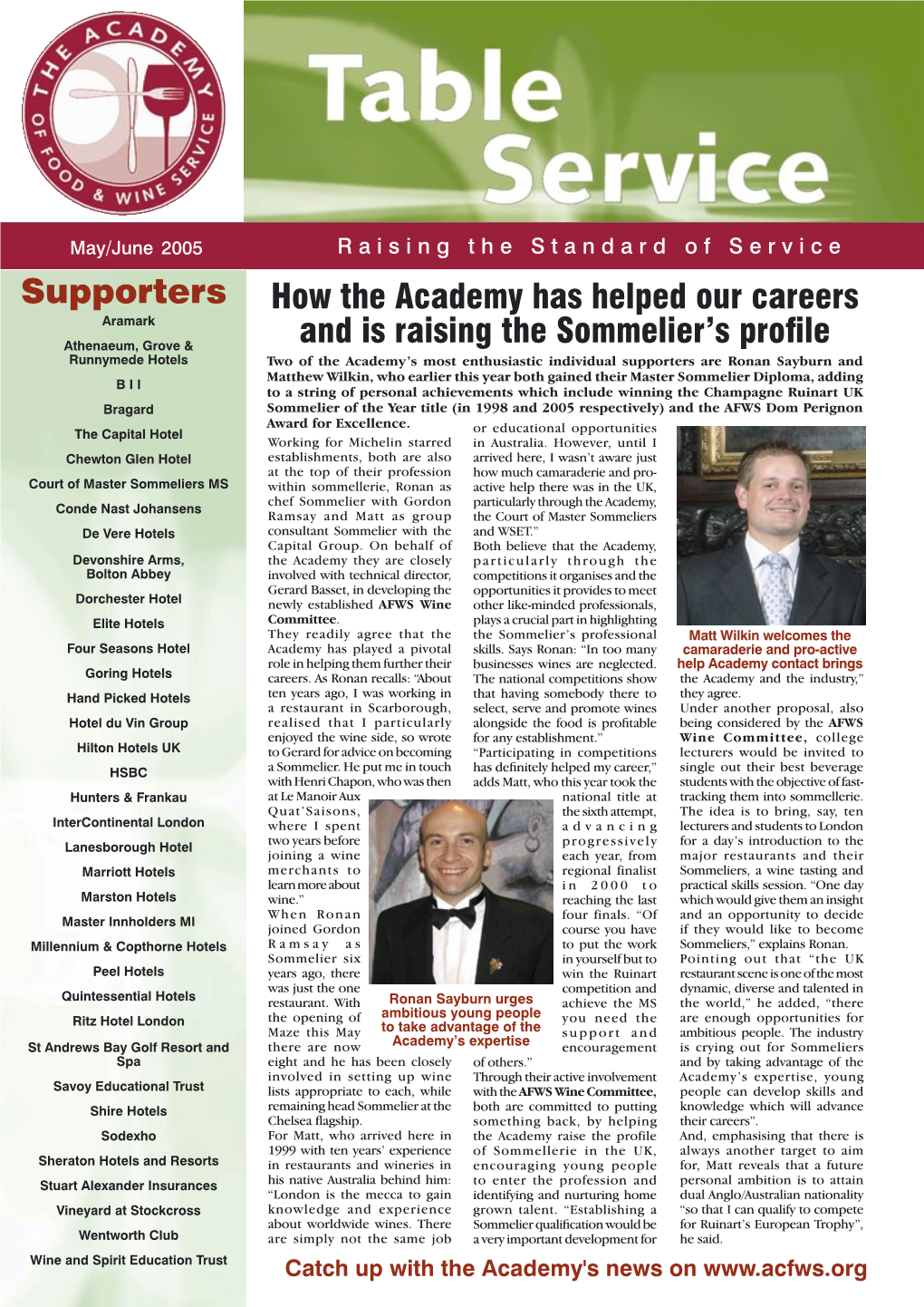 Supporters How the Academy Has Helped Our Careers and Is Raising the Sommelier's Profile