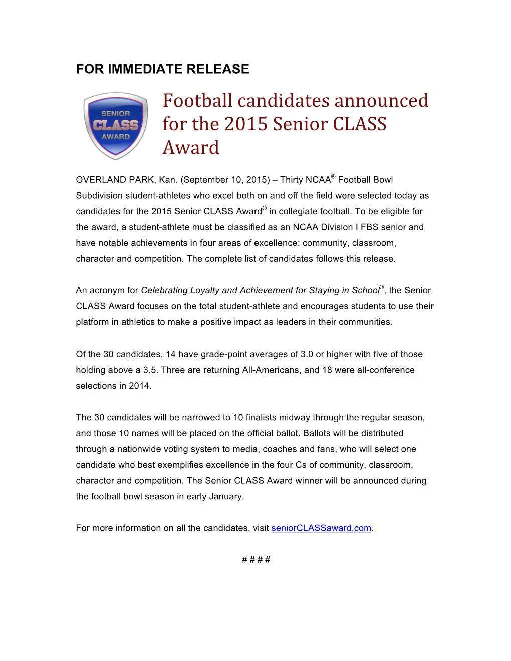 FB15 Candidate Release