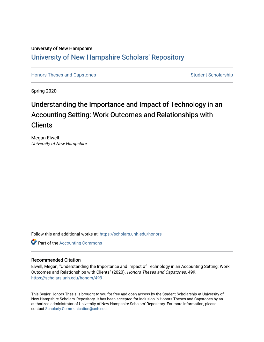 Understanding the Importance and Impact of Technology in an Accounting Setting: Work Outcomes and Relationships with Clients