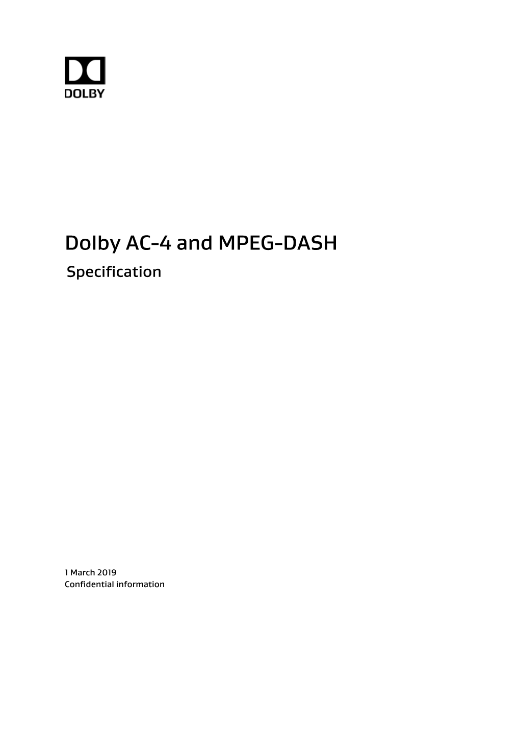 Dolby AC-4 and MPEG-DASH Specification