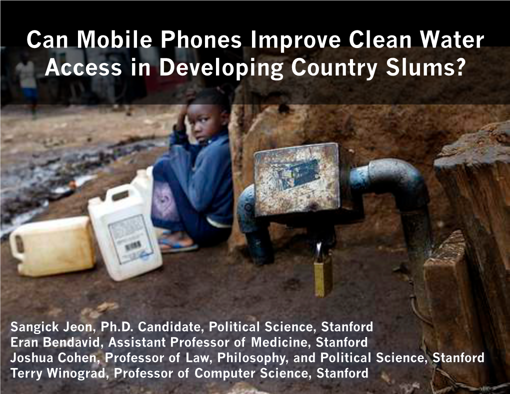 M-Maji Ð Using Mobile Phones to Improve Access to Water Progress