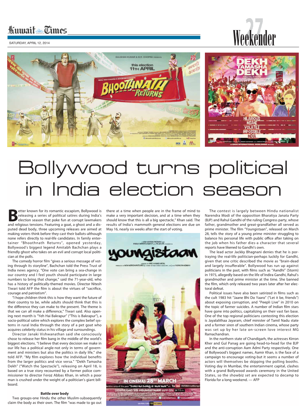 Bollywood Turns Political in India Election Season