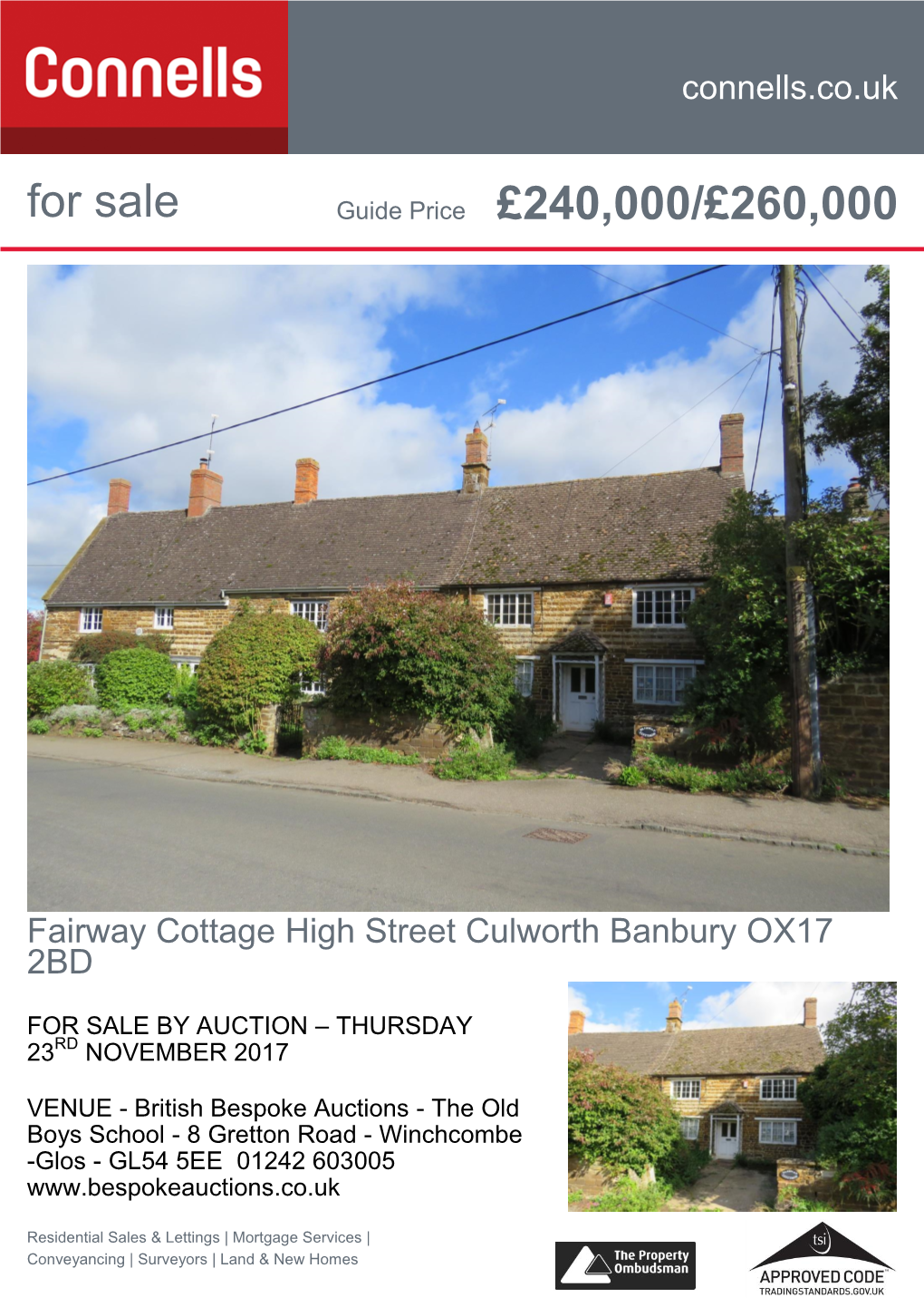 For Sale Guide Price £240,000/£260,000