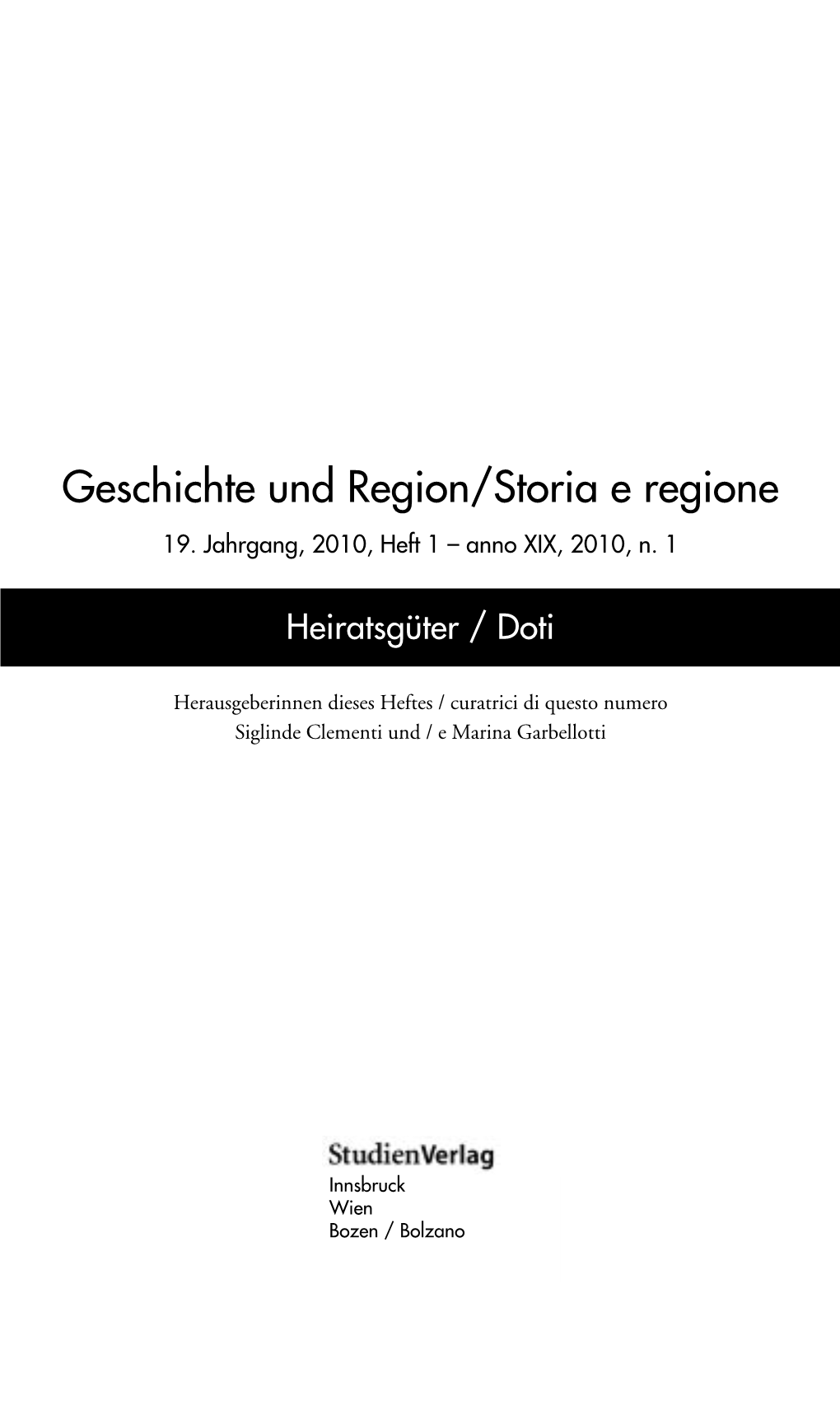 Geschichte Und Region/Storia E Regione 19