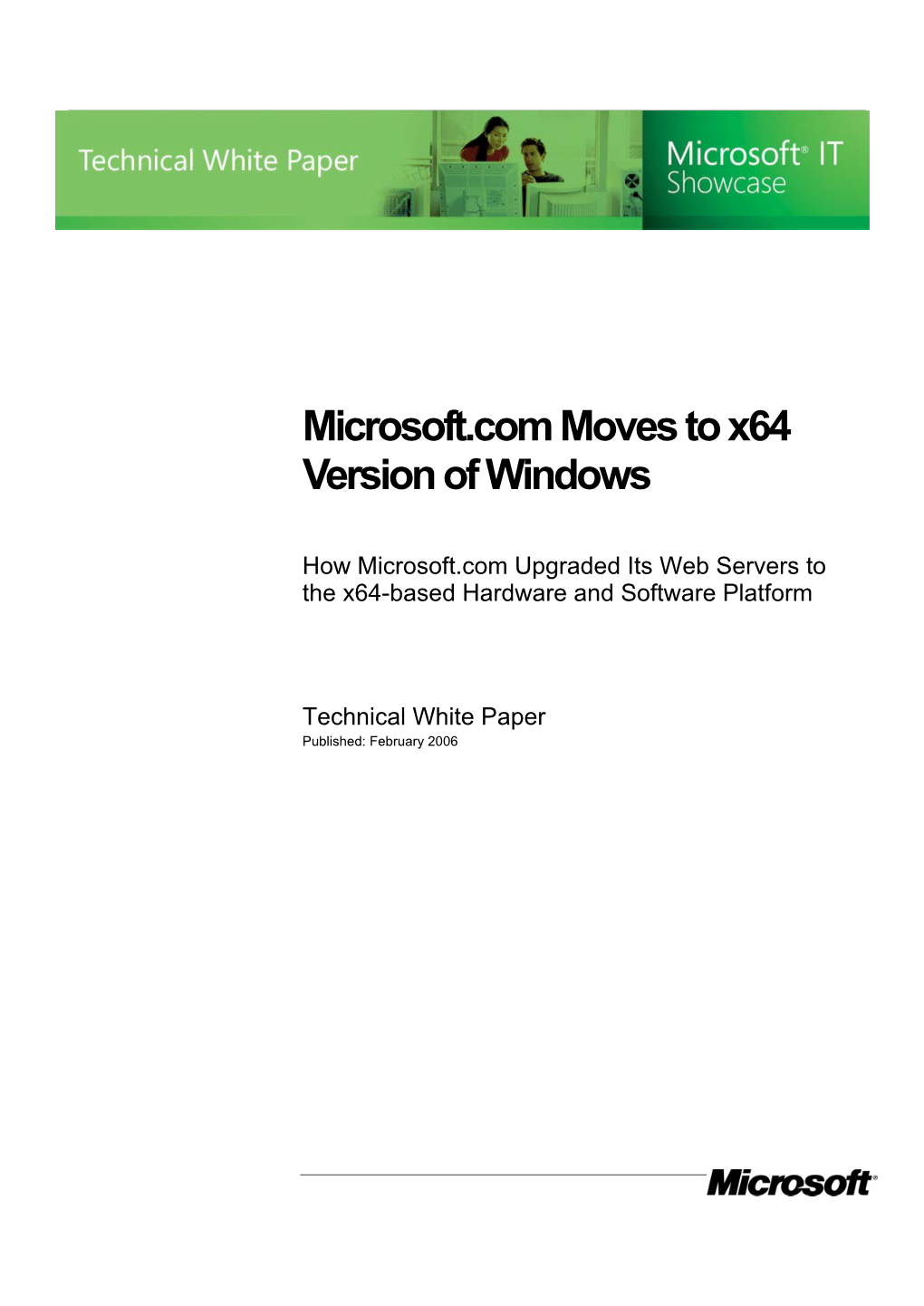 Microsoft.Com Moves to X64 Version of Windows