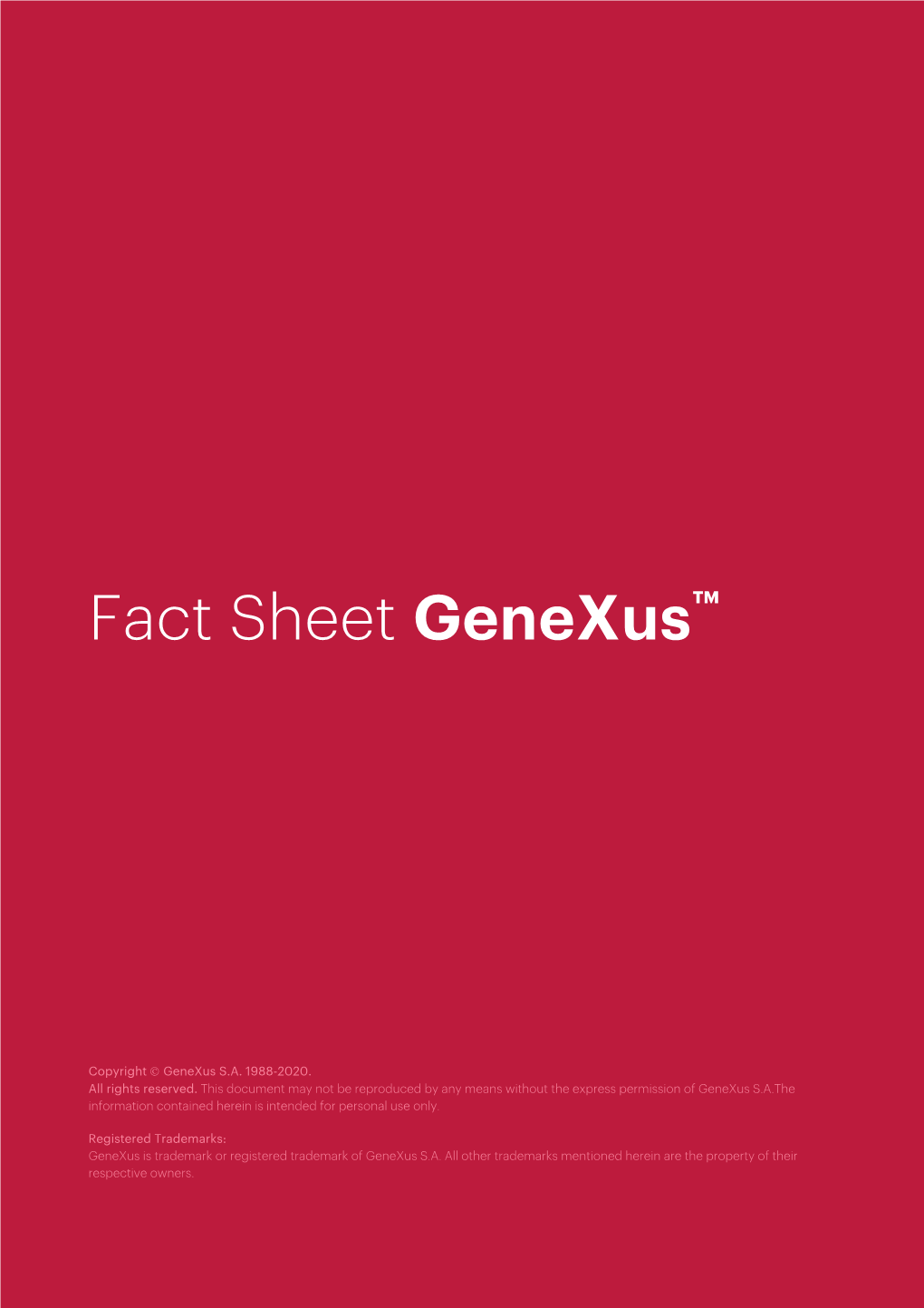 Genexus Fact Sheets