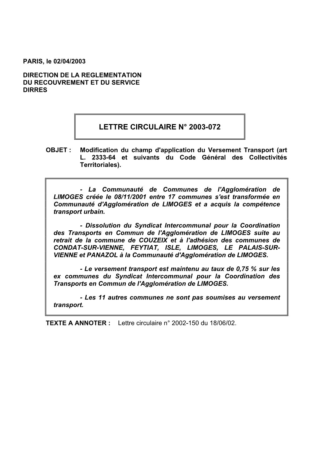 Modification Versement Transport Agglomeration De Limoges