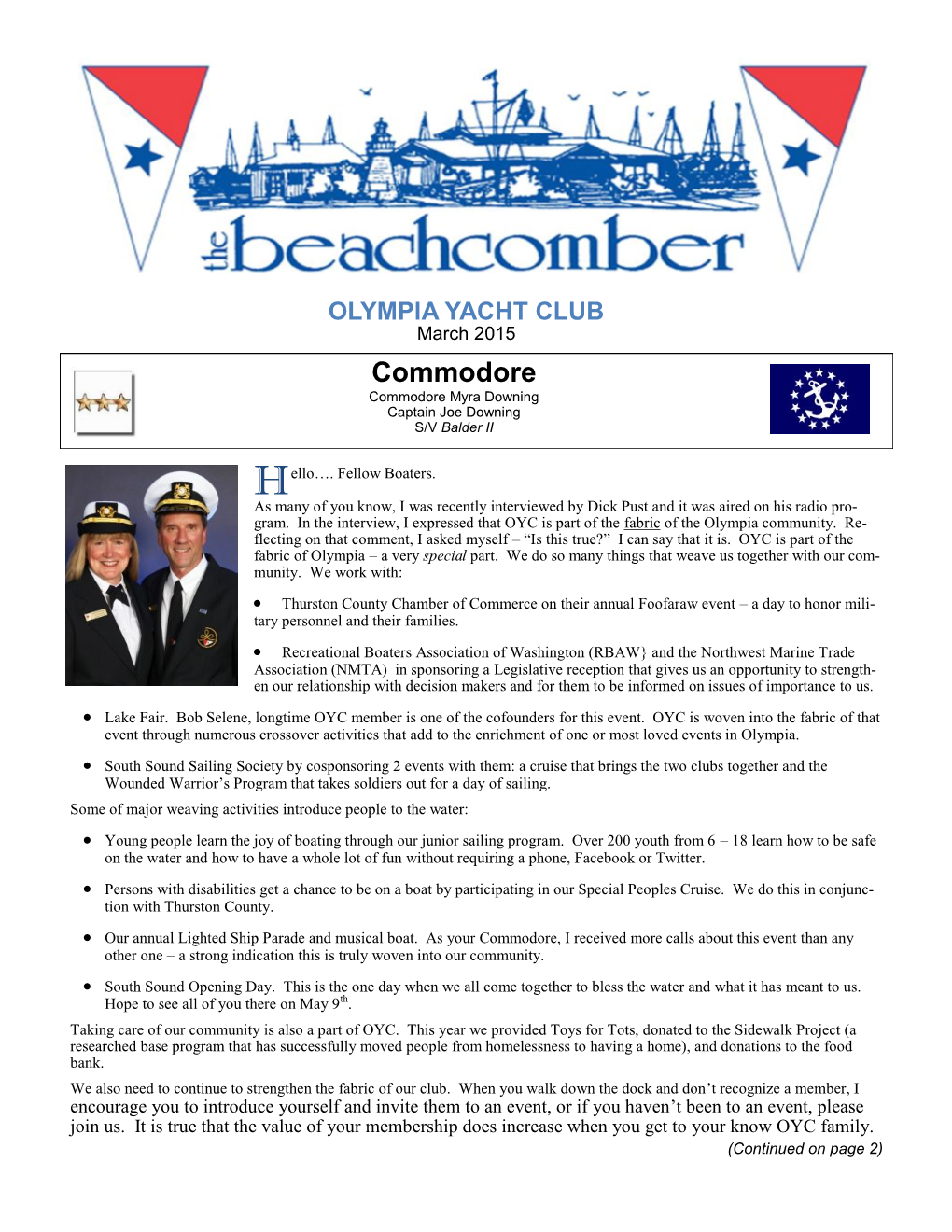 OLYMPIA YACHT CLUB March 2015