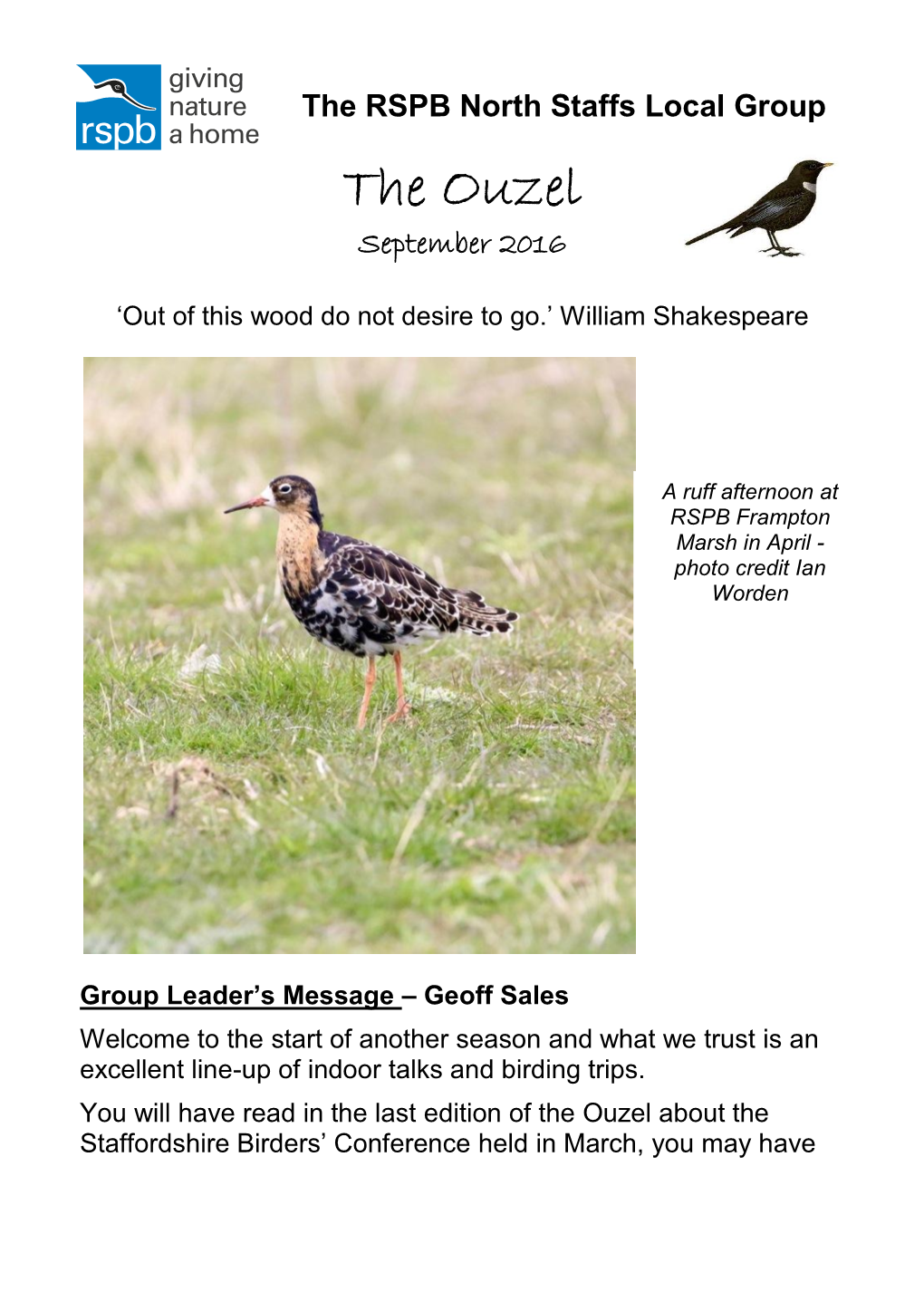 The Ouzel September 2016