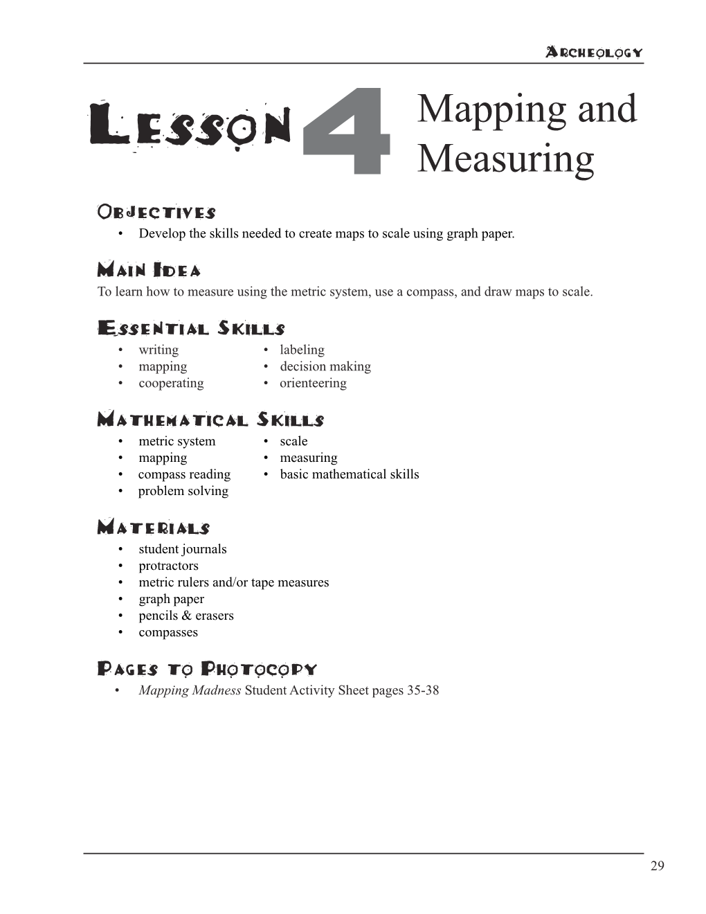 Lesson4 Mapping and Measuring