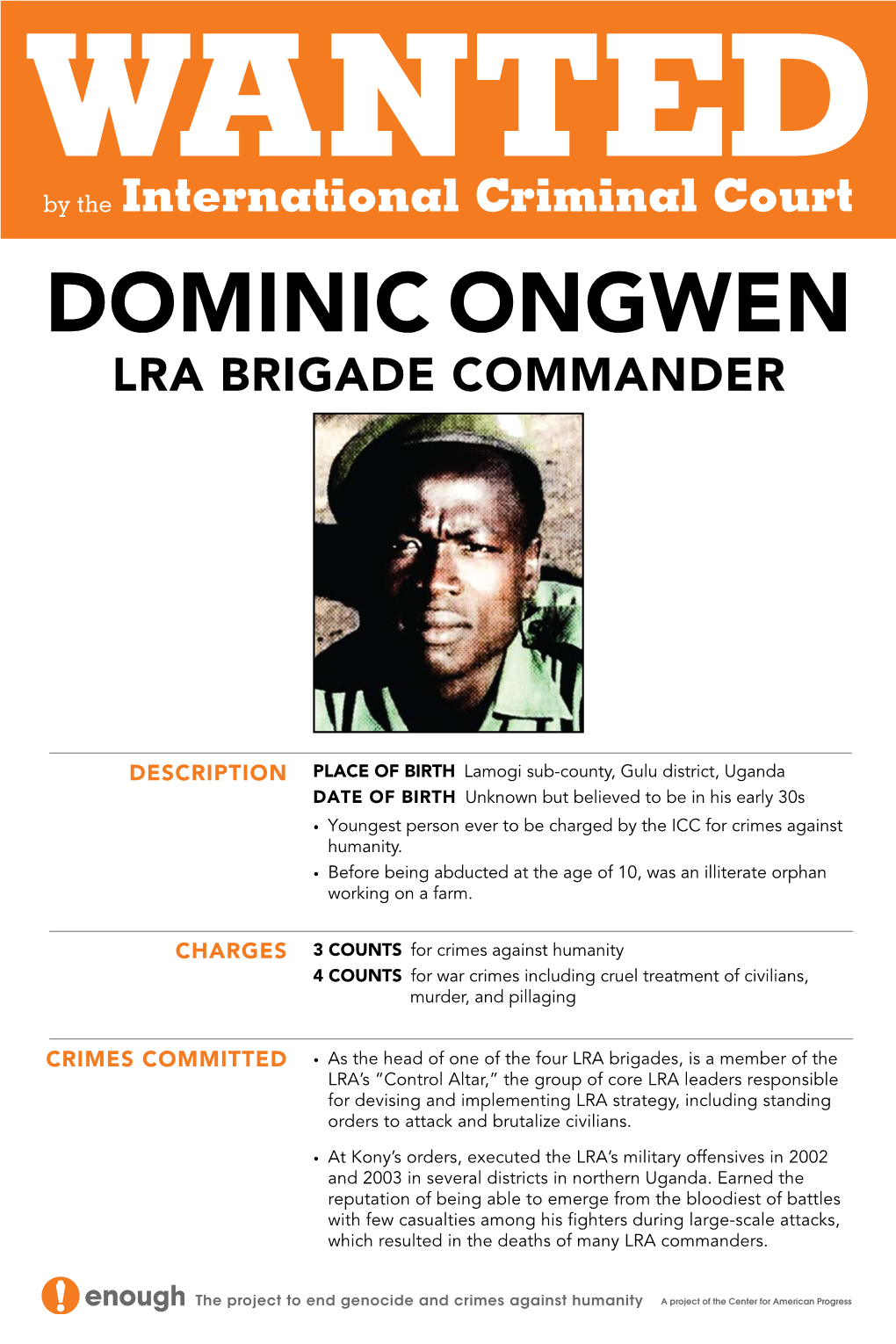 Dominic Ongwen LRA Brigade Commander