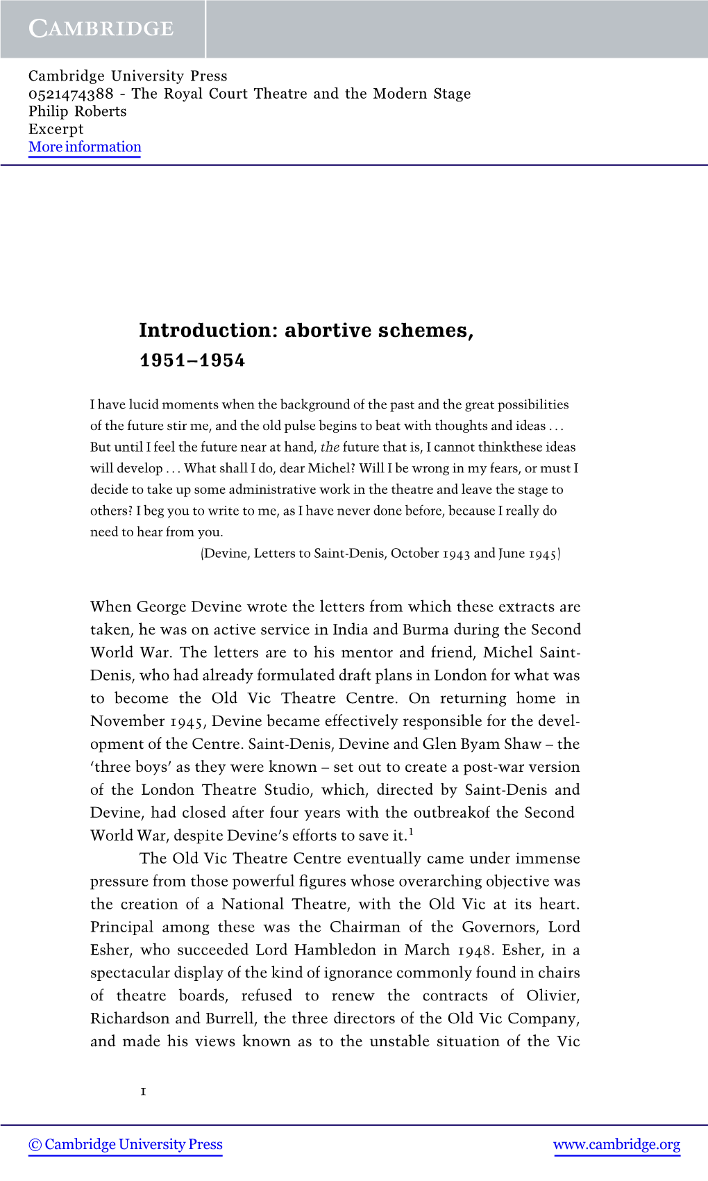 Introduction: Abortive Schemes, 1951±1954