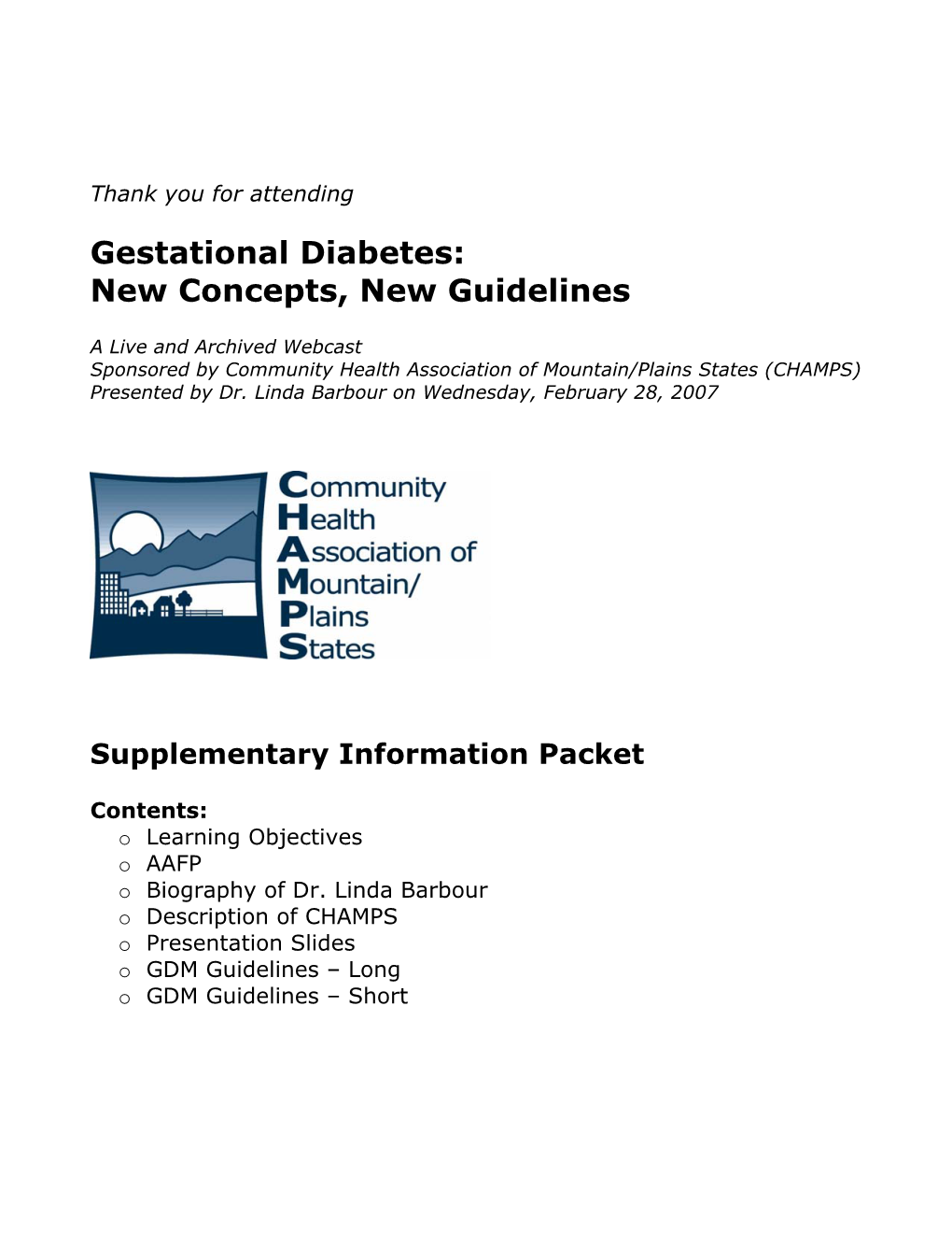 Gestational Diabetes: New Concepts, New Guidelines