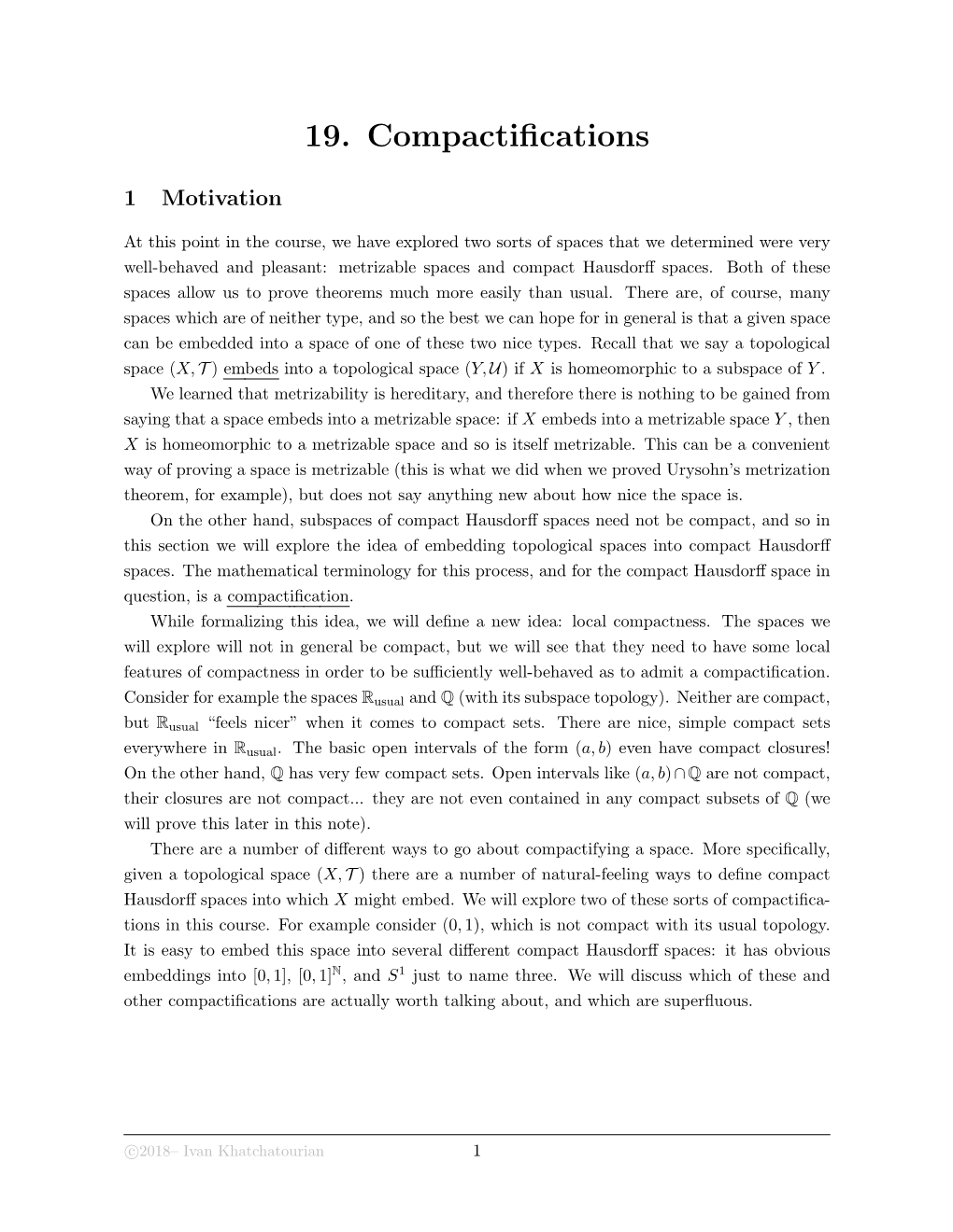 19. Compactifications