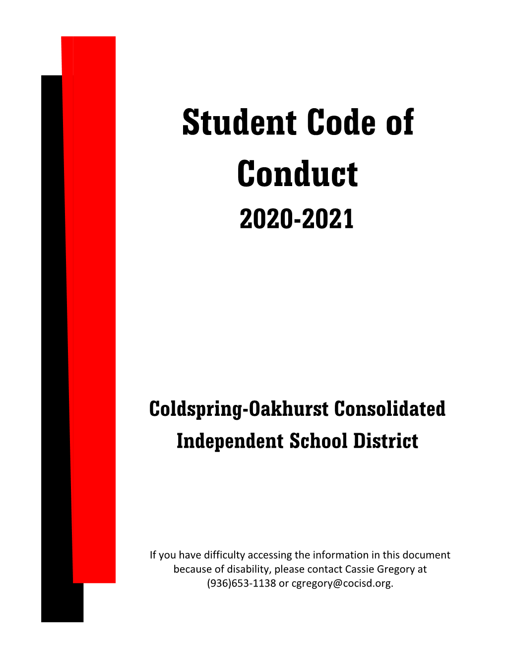 Student Code of Conduct 2020-2021