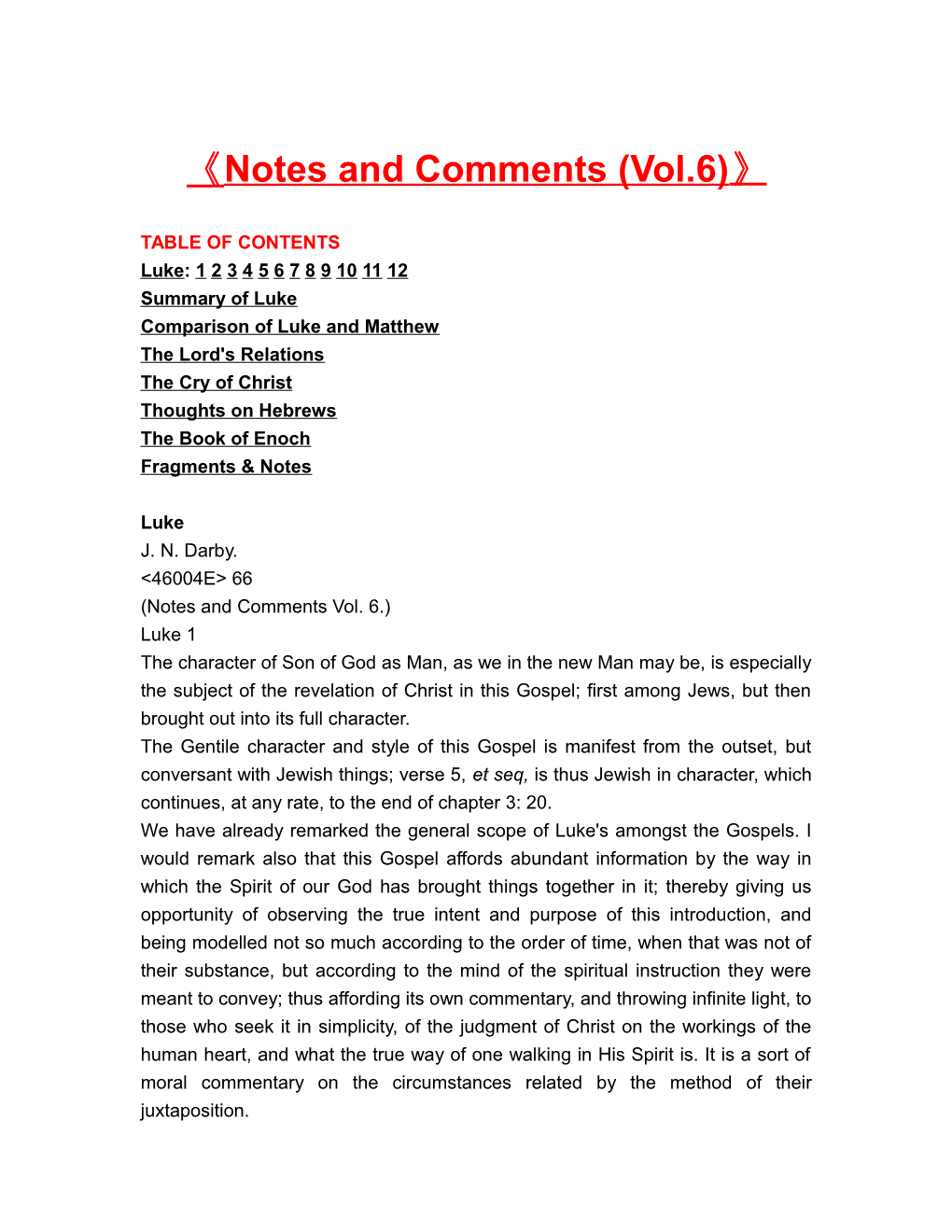 Notes and Comments (Vol.6)