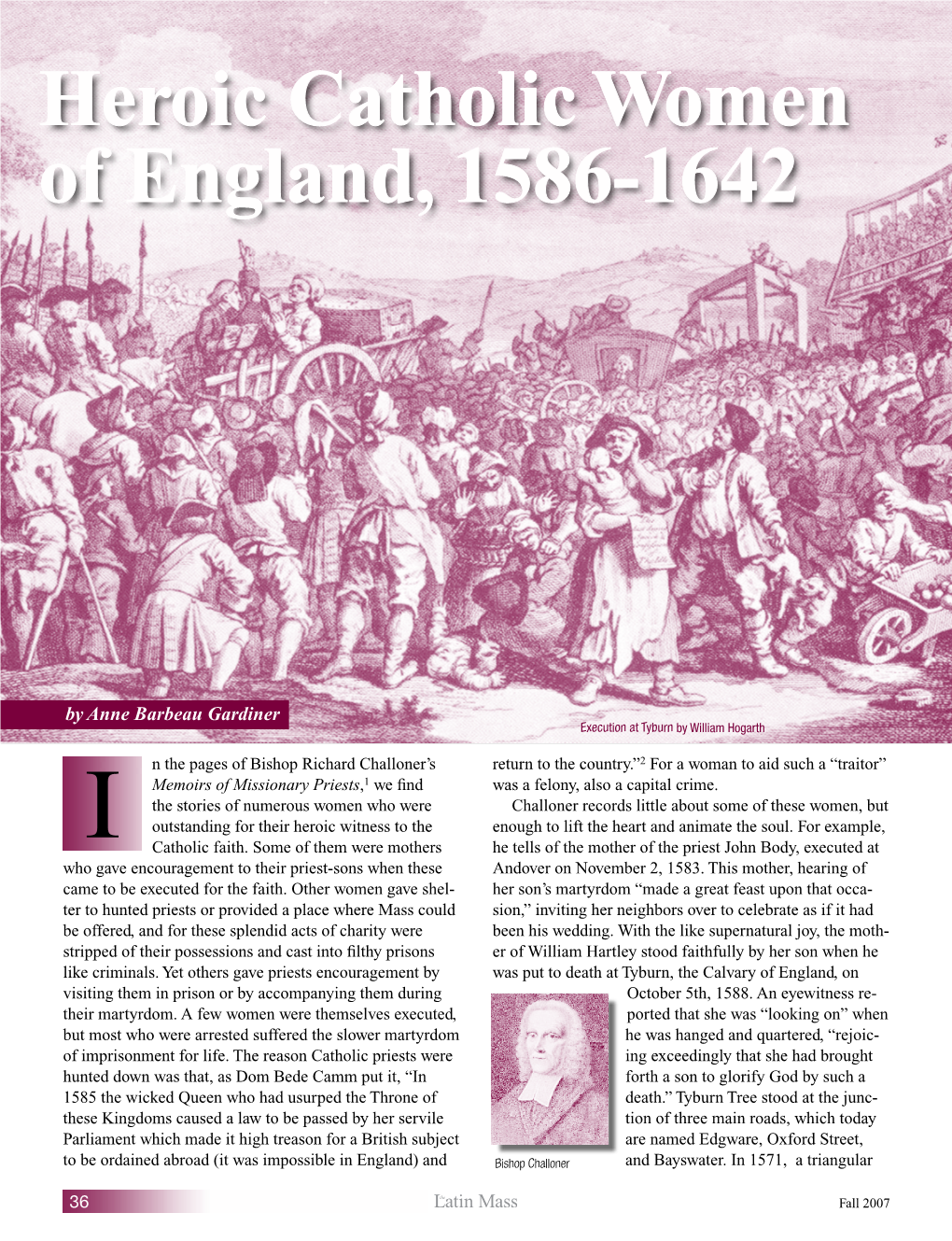 Heroic Catholic Women of England, 1586-1642