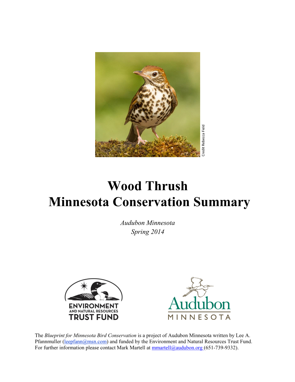 Wood Thrush Minnesota Conservation Summary