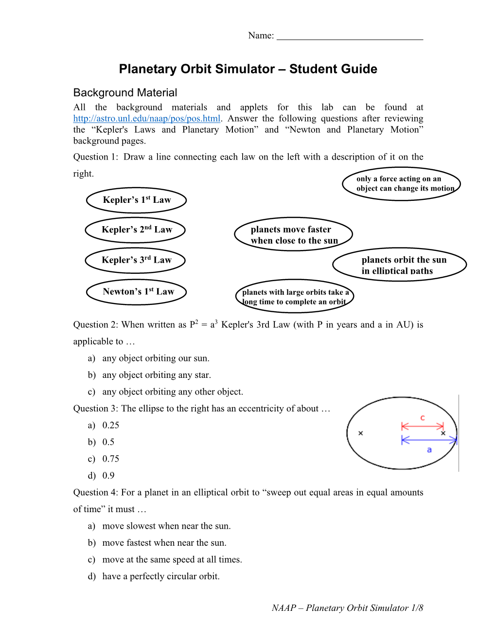 Planetary Orbit Simulator – Student Guide