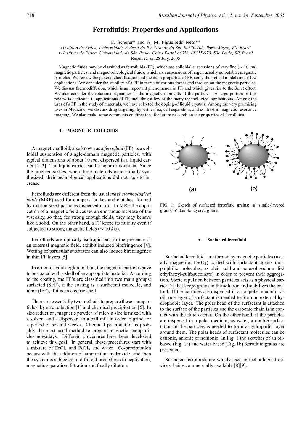 Ferrofluids: Properties and Applications