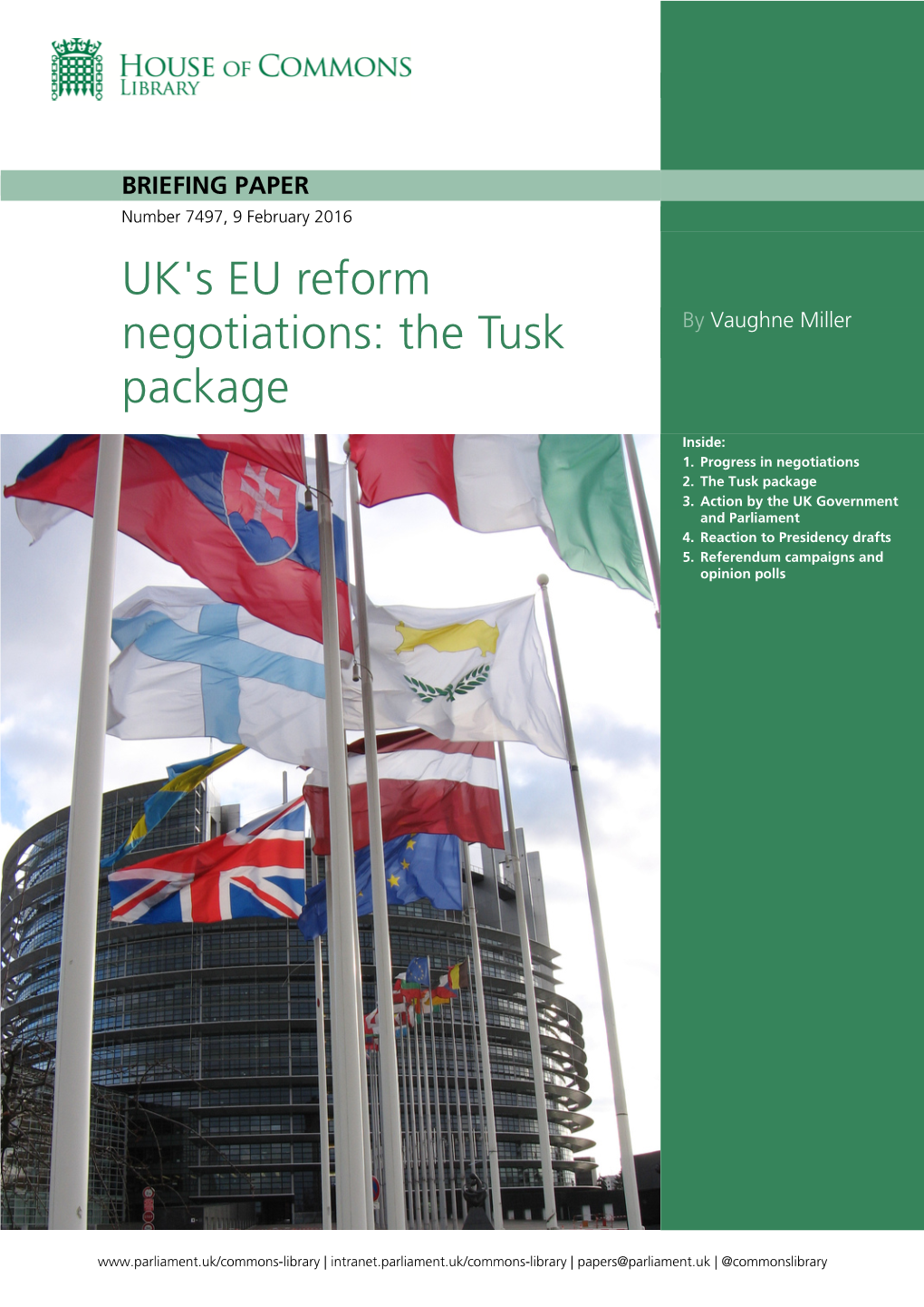 UK's EU Reform Negotiations: the Tusk Package