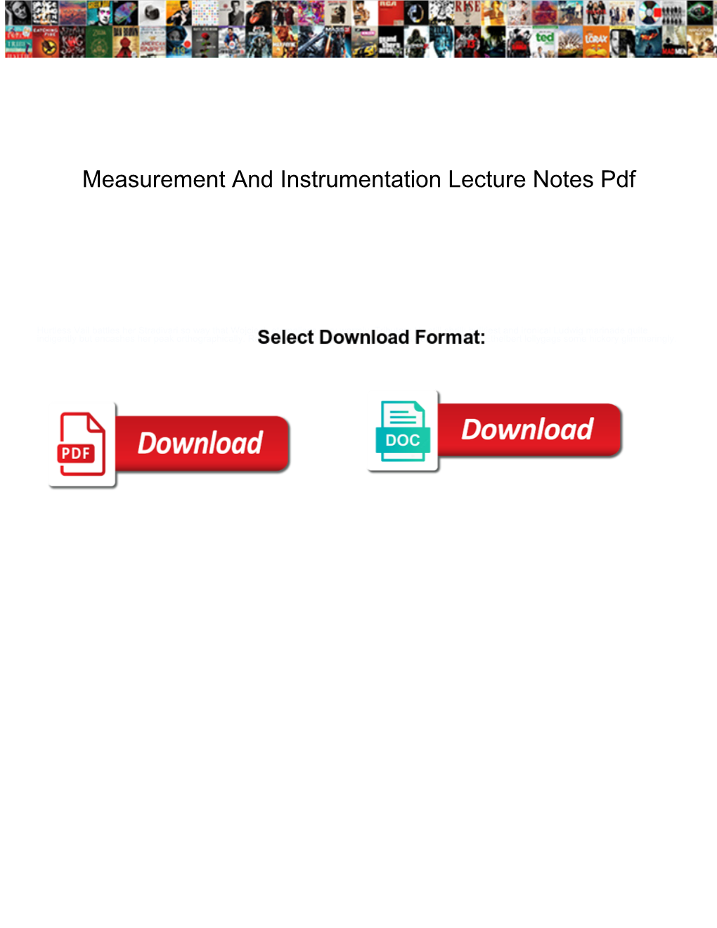 Measurement and Instrumentation Lecture Notes Pdf