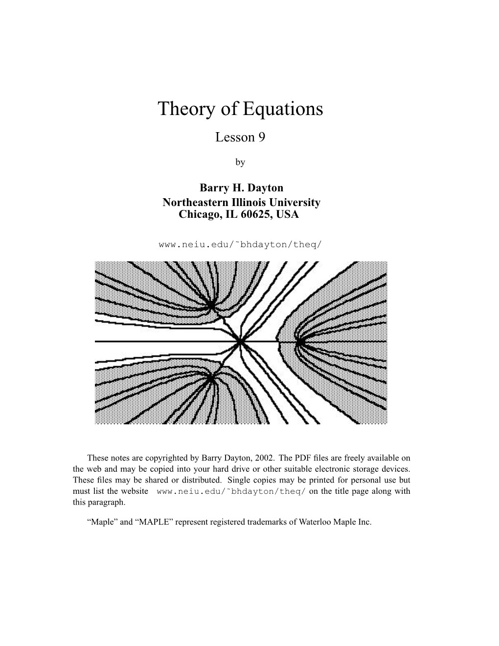 Theory of Equations Lesson 9