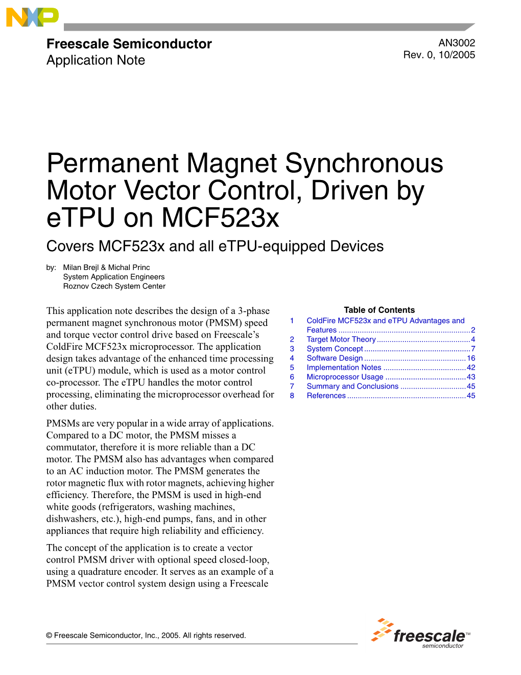 Permanent Magnet Synchonous Motor Vector Control, Driven by Etpu On