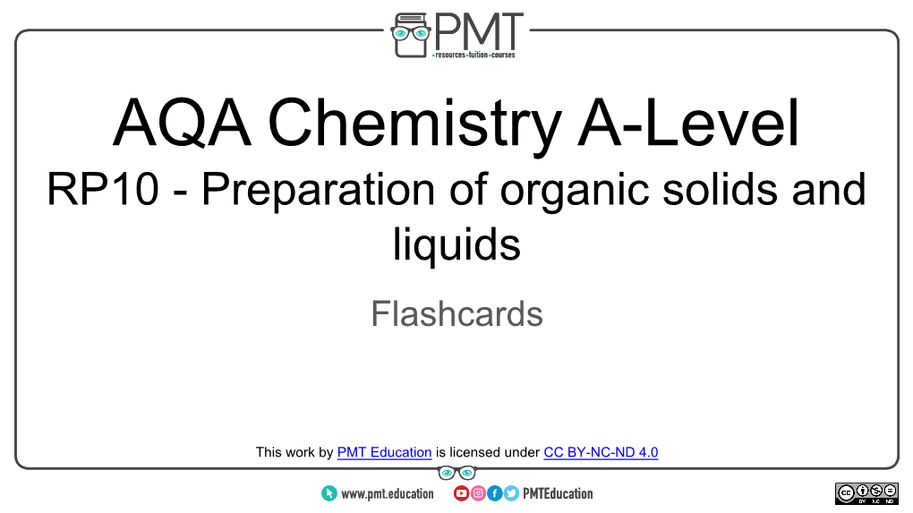 RP 10 Preparation of Organic Solids and Liquids