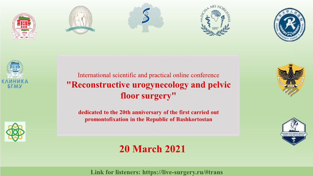 Reconstructive Urogynecology and Pelvic Floor Surgery