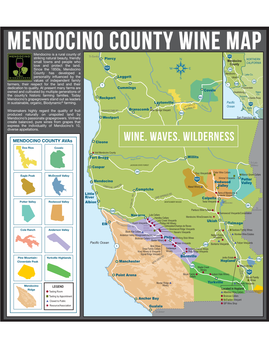 Mendocino County Wine Map