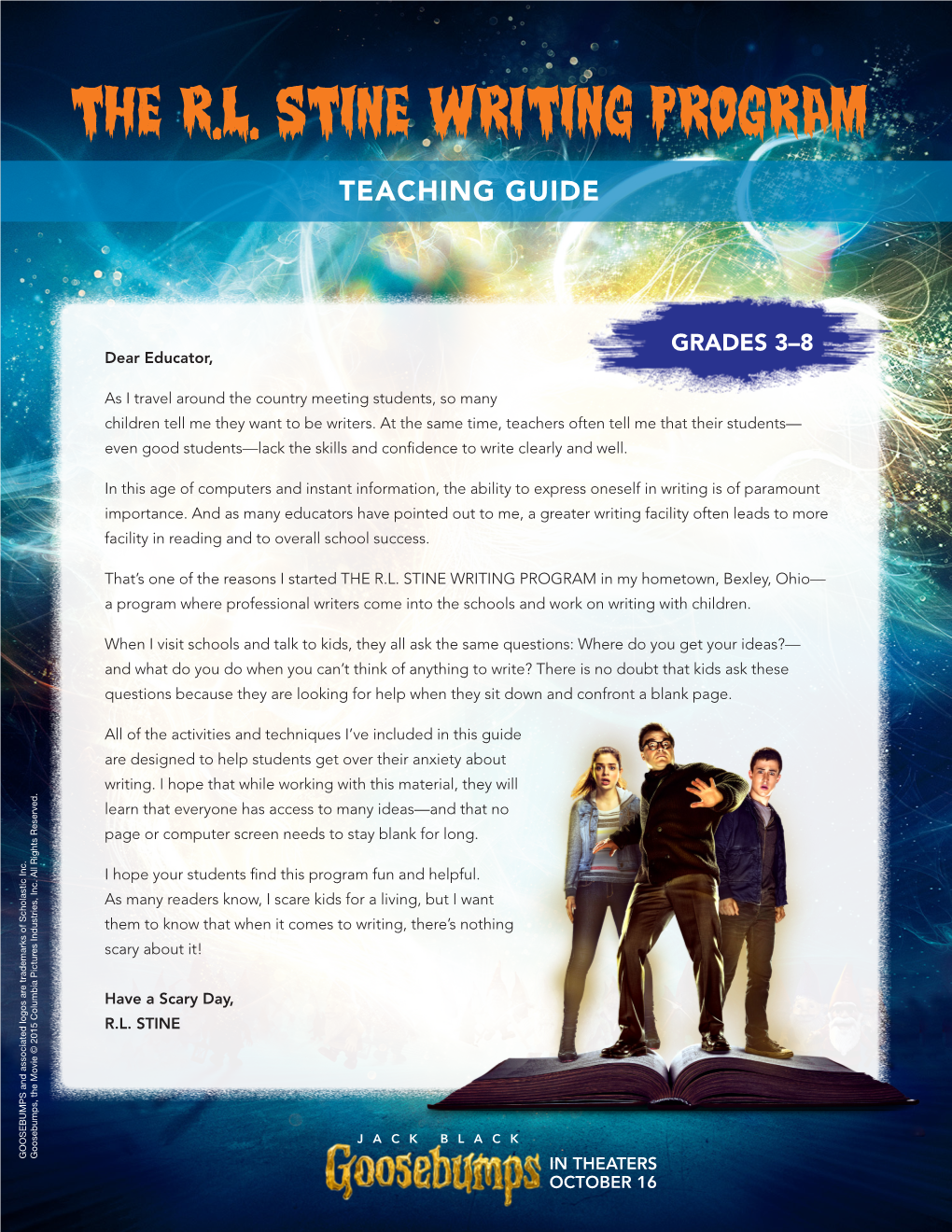 The R.L. Stine Writing Program Teaching Guide