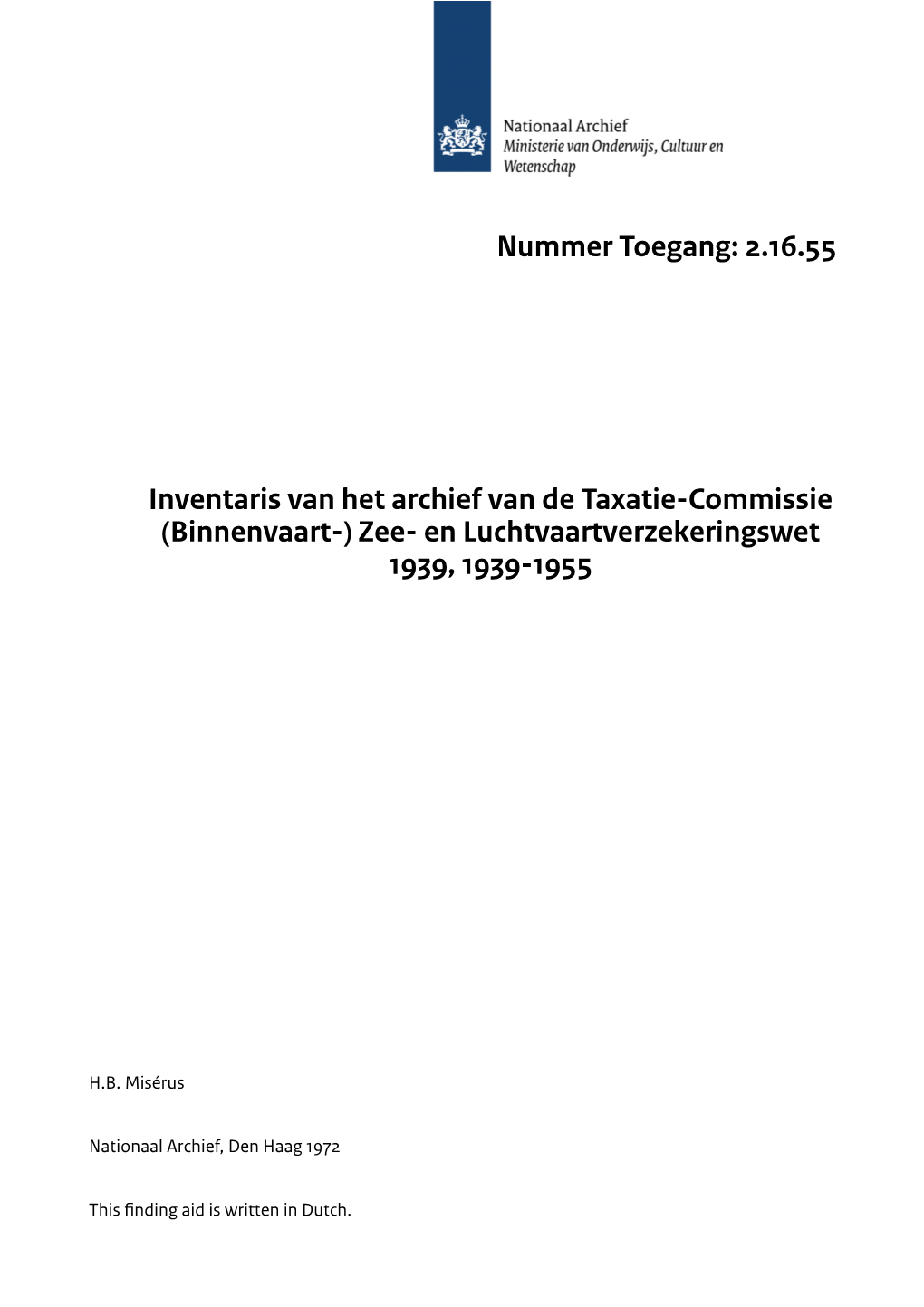 Taxatiecie. Binnenvaart 3